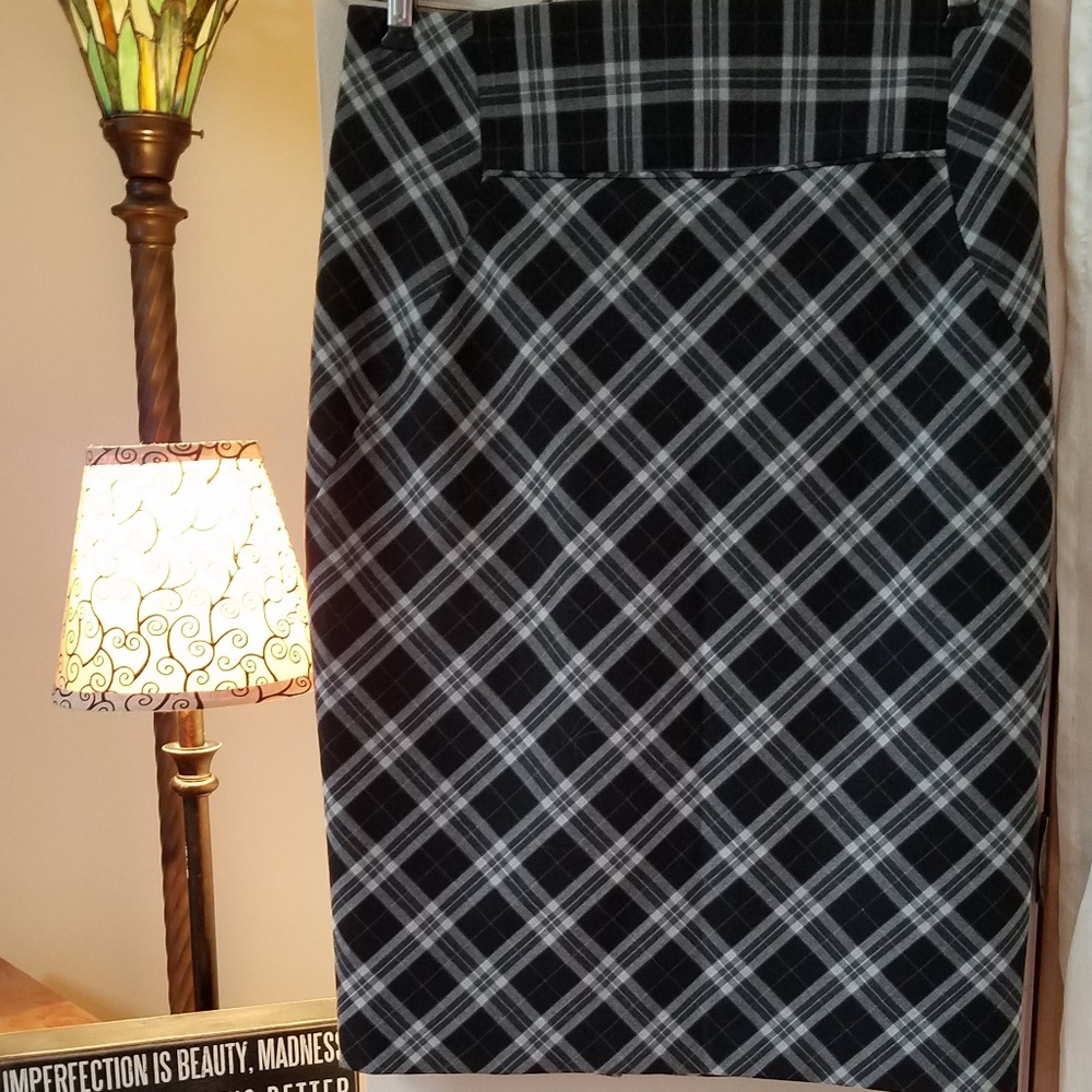 Express Plaid Pencil Skirt